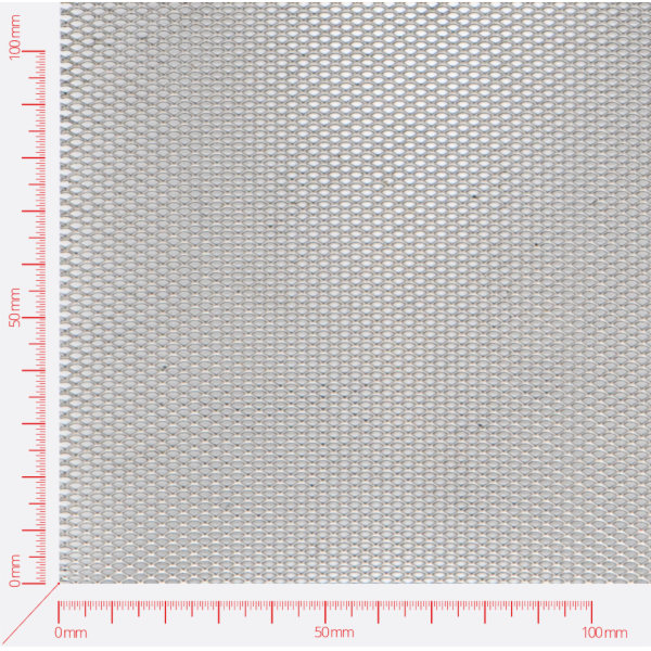 Expanded metal, Mesh diamond, length 4mm, width 2mm, strand width 0,5mm