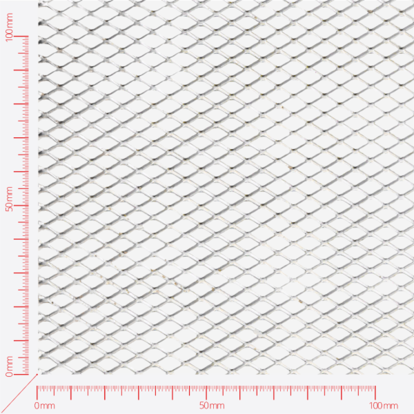 Expanded metal, Mesh diamond, length 10mm, width 5mm, strand width 1mm