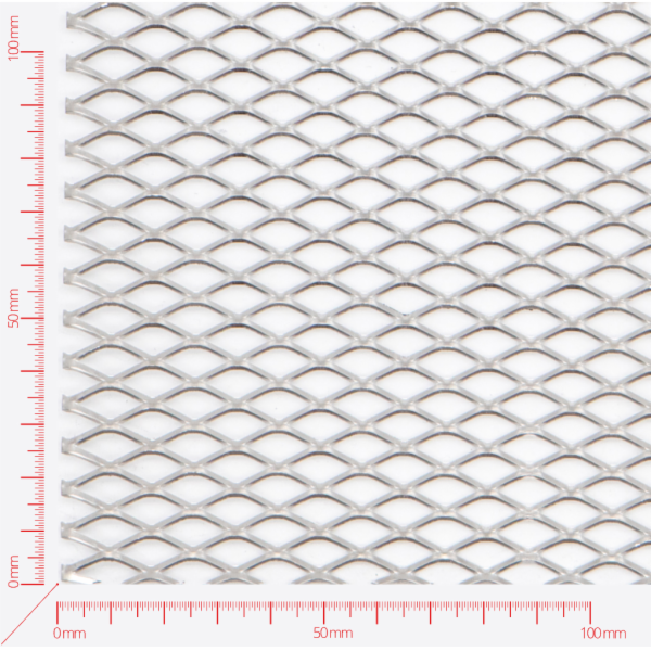 Expanded metal, Mesh diamond, length 16mm, width 8mm, strand width 1,5mm
