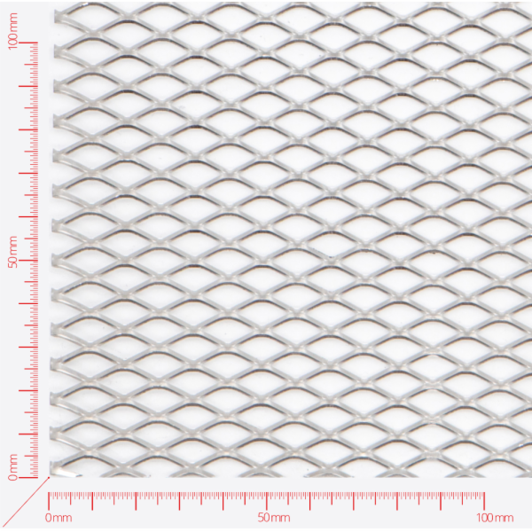 Expanded metal, Mesh diamond, length 16mm, width 8mm, strand width 1,5mm