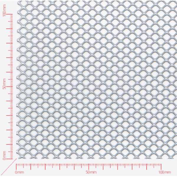 Expanded metal, Mesh square flattened, length 8mm, width 7mm, strand width 1mm
