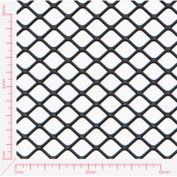 Expanded metal, Mesh square flattened, length 20mm, width 15mm, strand width 1,7mm