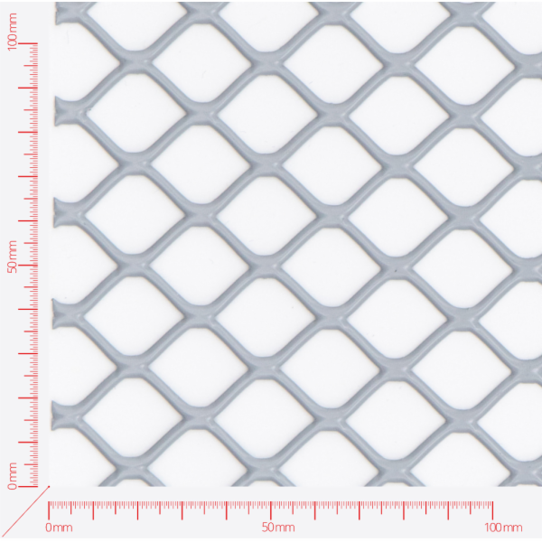 Expanded metal, Mesh square flattened, length 30mm, width 23mm, strand width 2,5mm