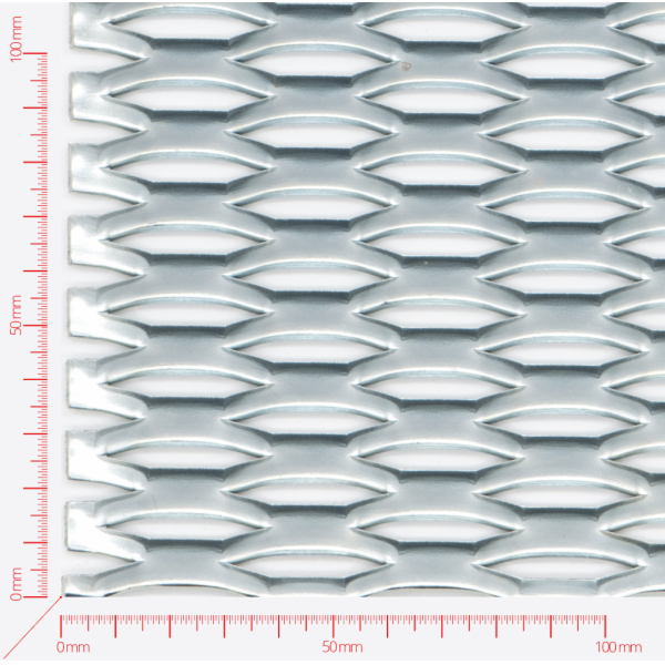 Expanded metal, Mesh hexagonal, length 47mm, width 13mm, strand width 5mm