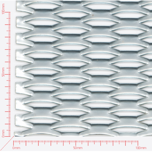 Expanded metal, Mesh hexagonal, length 47mm, width 13mm, strand width 5mm