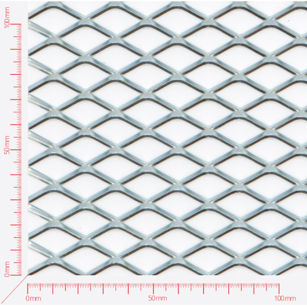 Expanded metal, Mesh square, length 25mm, width 15mm, strand width 2,5mm