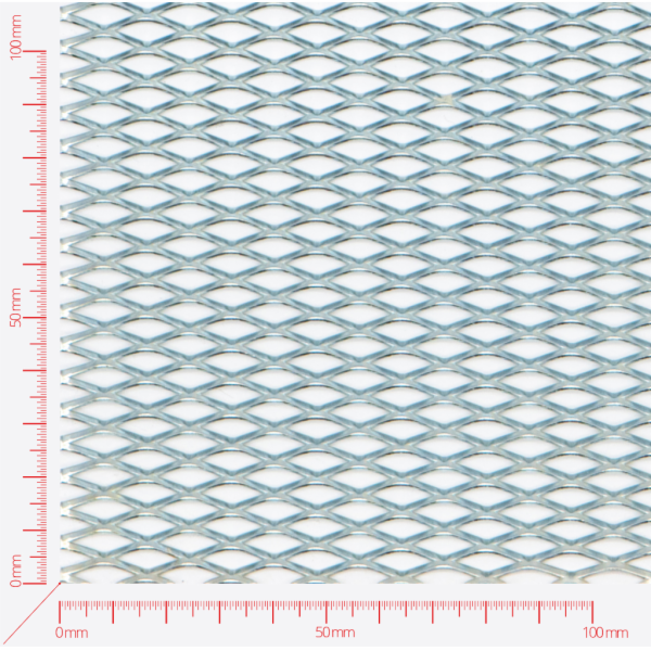 Expanded metal, Mesh diamond, length 16mm, width 6mm, strand width 1,6mm