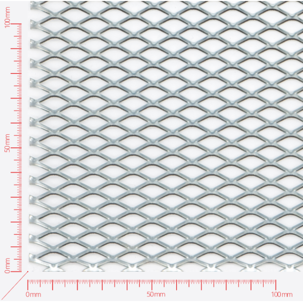 Expanded metal, Mesh diamond, length 16mm, width 8mm, strand width 1,6mm