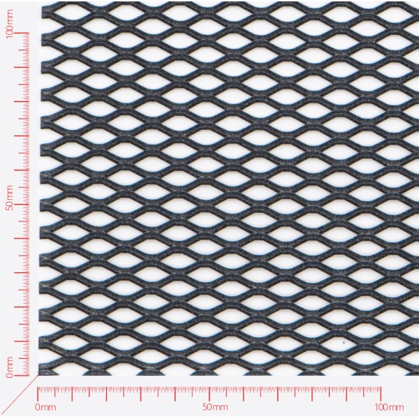 Expanded metal, Mesh diamond, length 16mm, width 8mm, strand width 1,8mm
