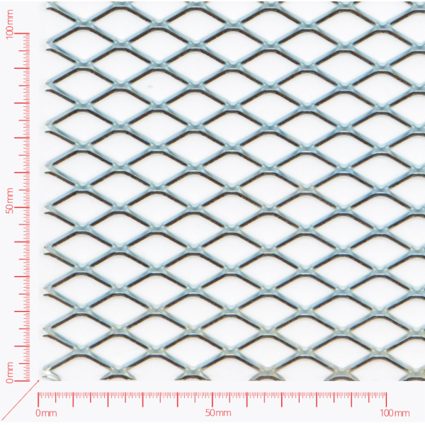 Expanded metal, Mesh diamond, length 22mm, width 12mm, strand width 2mm