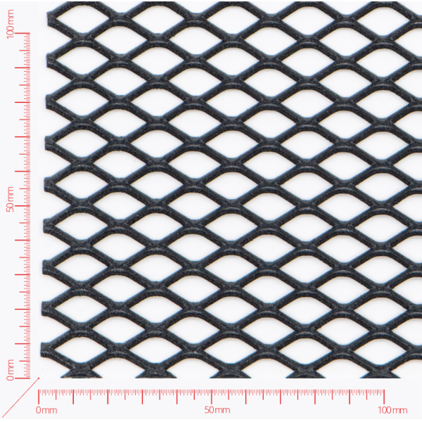 Expanded metal, Mesh diamond, length 22mm, width 12mm, strand width 2mm