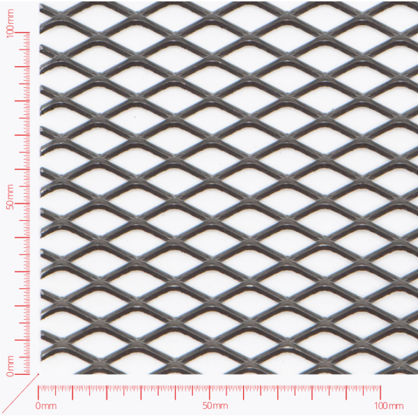 Expanded metal, Mesh diamond, length 22mm, width 12mm, strand width 2mm