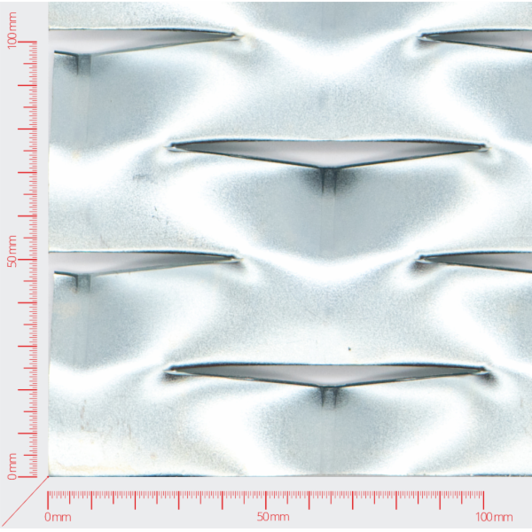 RELAX, Expanded metal, Mesh diamond, length 115mm, width 52mm, strand width 24mm