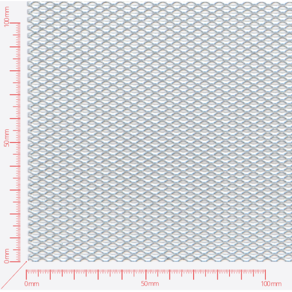 Expanded metal, Mesh diamond, length 6mm, width 3,4mm, strand width 1mm