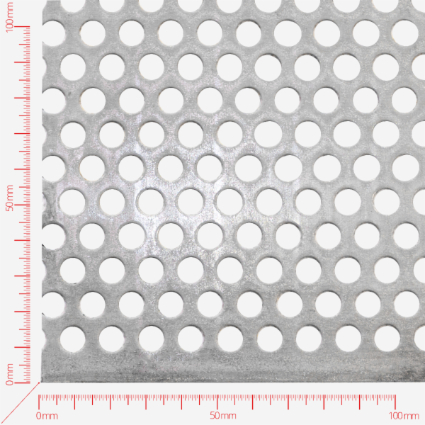 Perforated sheet, perforation round staggered, hole 8mm, pitch 12mm